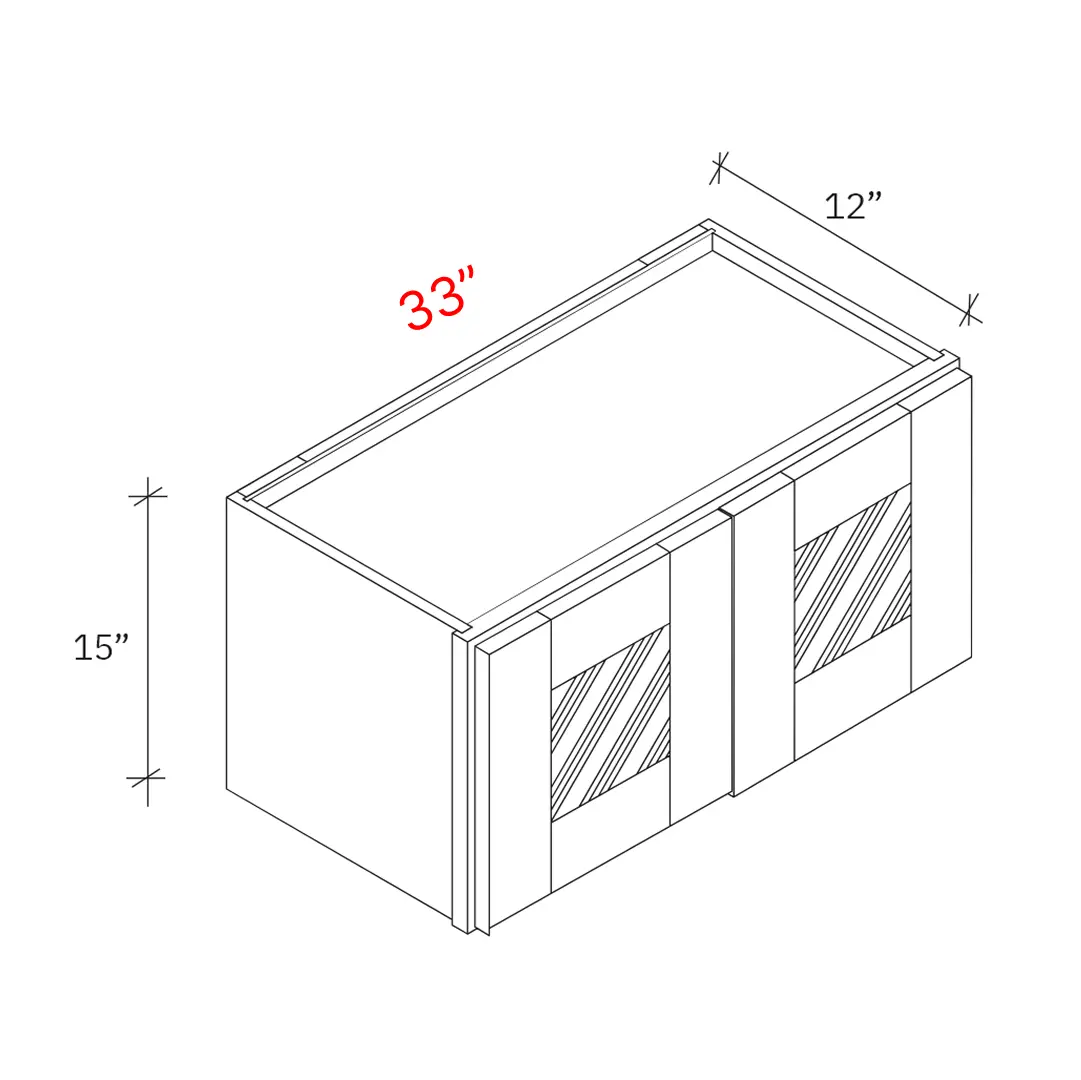 2 door stacker cabinet width 33Wx15Hx12D