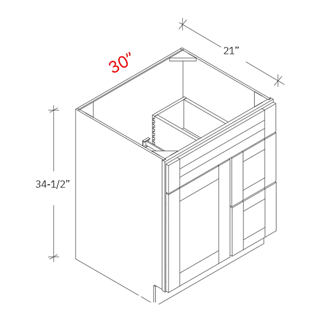 30 Vanity combo 1 Right door width 30w