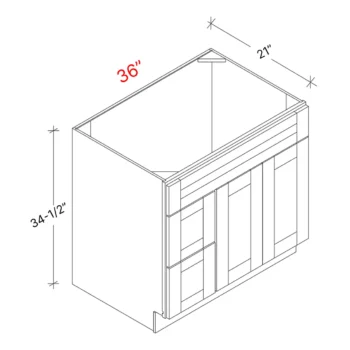 33 Vanity combo 2 right door width 36w