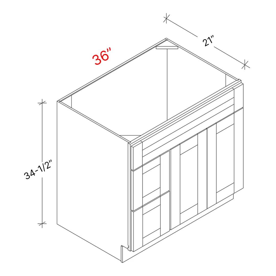33 Vanity combo 2 right door width 36w