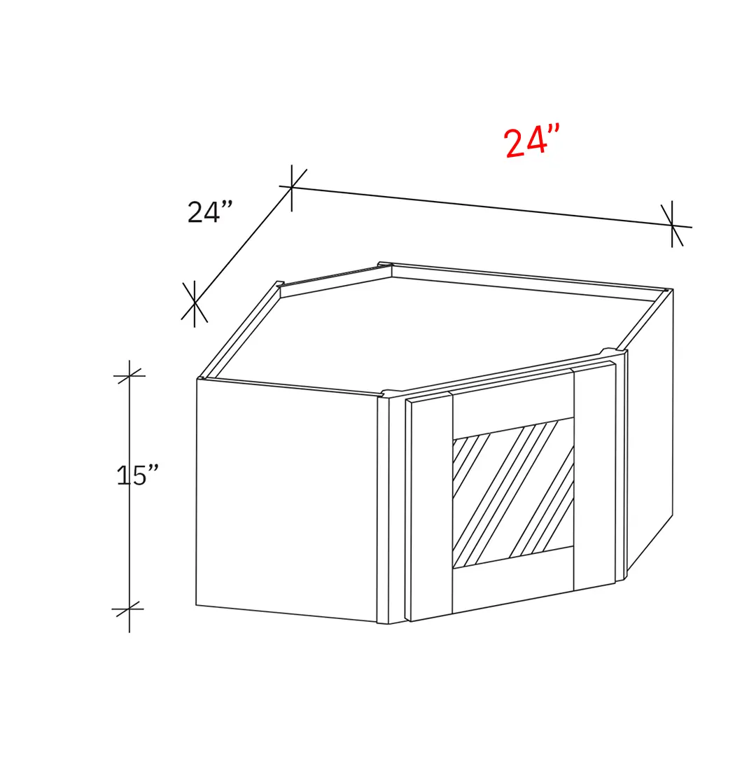 Diagonal corner stacker width 24W , Height 15h
