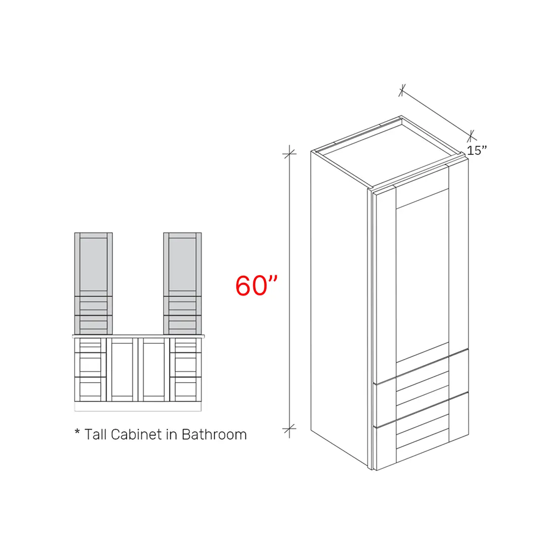 Wall counter cabinets width 18W , Height 60
