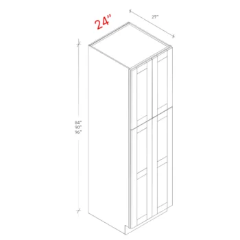 pantry cabinet 4 door width 24W , height 84h - 96h