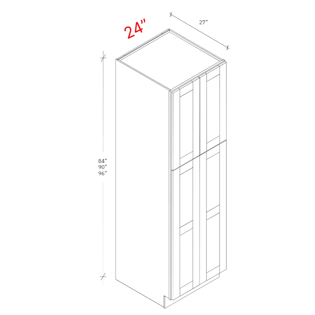 pantry cabinet 4 door width 24W , height 84h - 96h