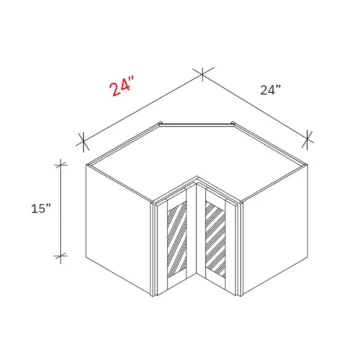 pie cut corner stacker width 24w , height 15h