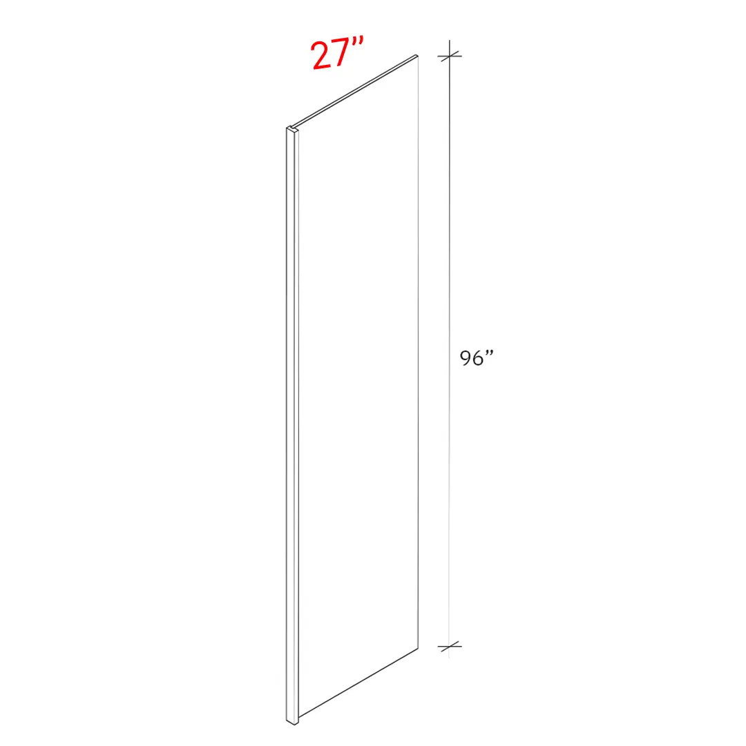 refrigerator panel width 27w, height 96h