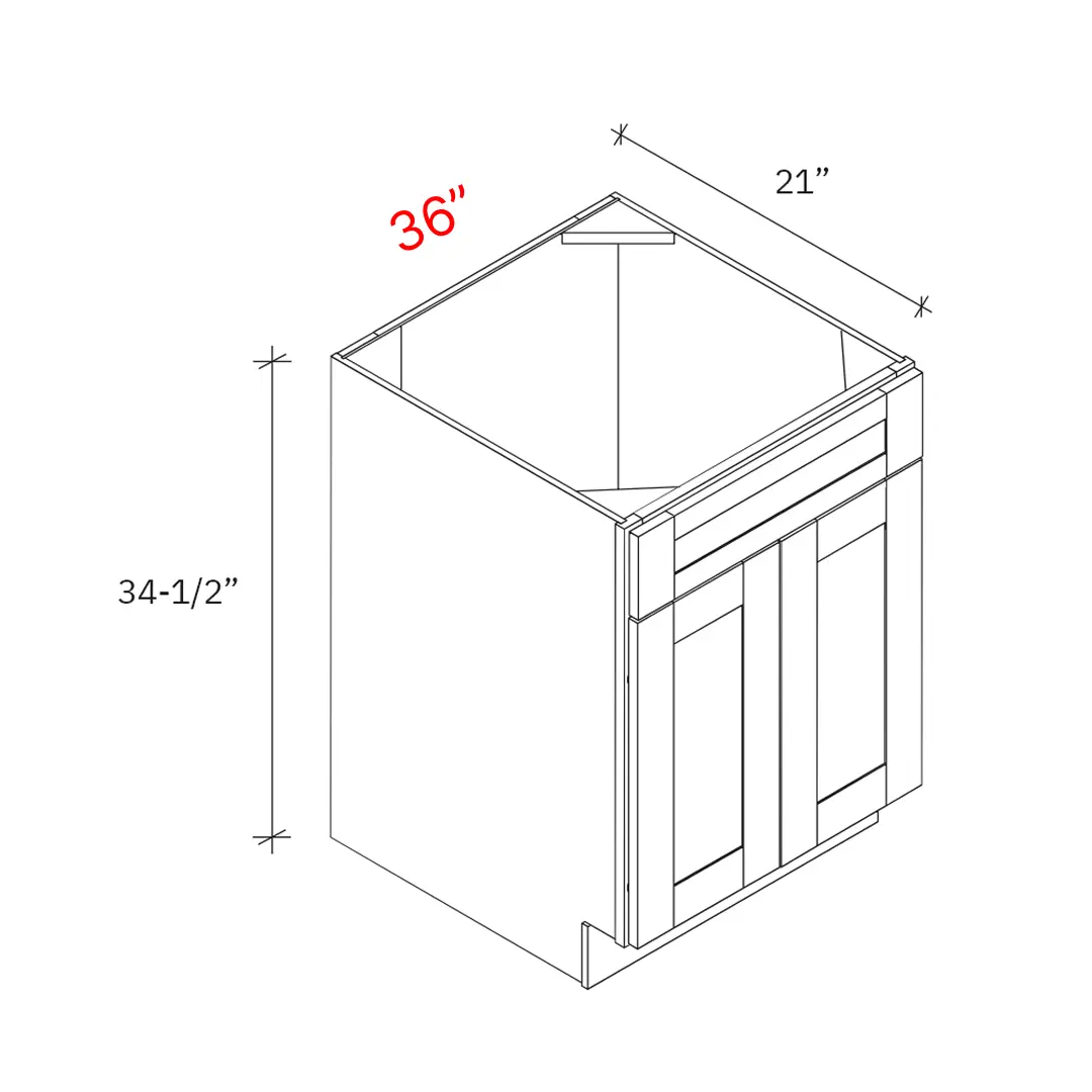 vanity sink base cabinet 36W
