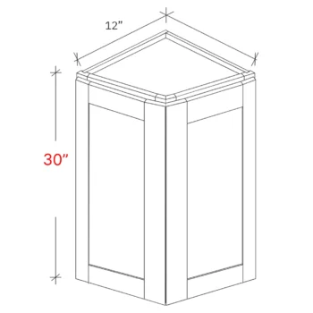 Shaker White 12 X 30 Wall Angled End Cabinet