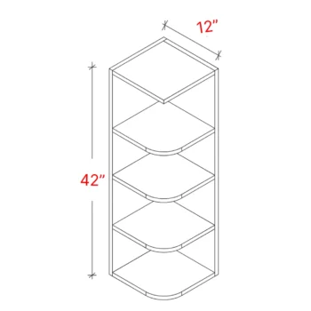 Shaker White 12 X 42 Wall Open End Cabinet
