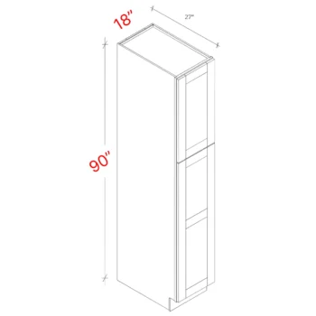Shaker White 18w X 90h X 27d Pantry Cabinet No Roll Trays Included