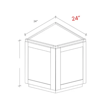 Shaker White 24"w Angled End Base Cabinet