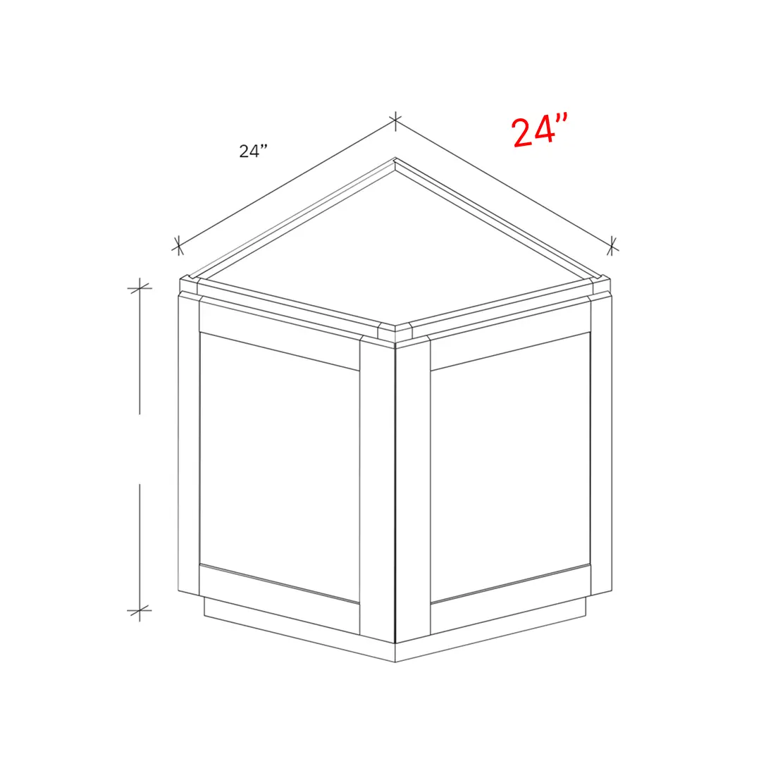 Shaker White 24"w Angled End Base Cabinet