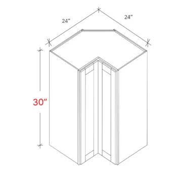 Shaker White 24w X 30h Pie Cut EZ Reach Corner