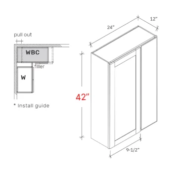 Shaker White 24w X 42h Blind Corner Cabinet