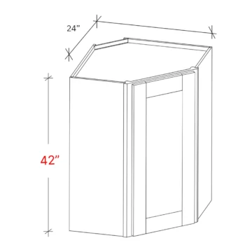 Shaker White 24w X 42h Wall Diagonal Corner