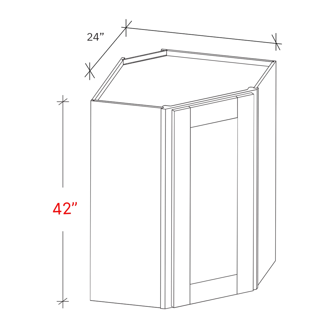 Shaker White 24w X 42h Wall Diagonal Corner