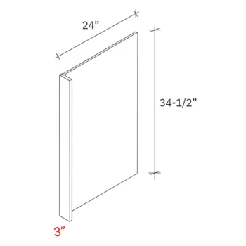 Shaker White 3 Dishwasher Return Panel 34 12h No Toe Kick