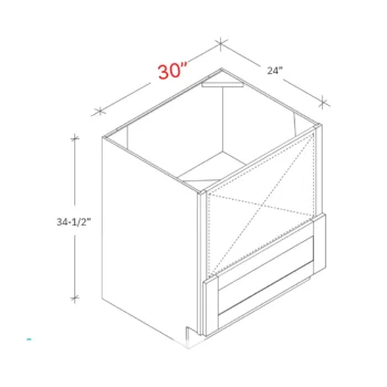 Shaker White 30"w Base Microwave Cabinet (Installer to Modify Cutout)