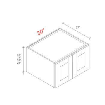 Shaker White 30"w X 12"h X 27"d Wall Cabinet