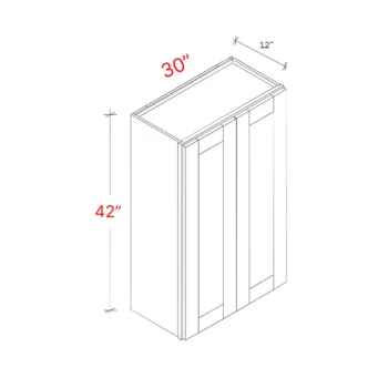 Shaker White 30"w X 42"h Wall Cabinet