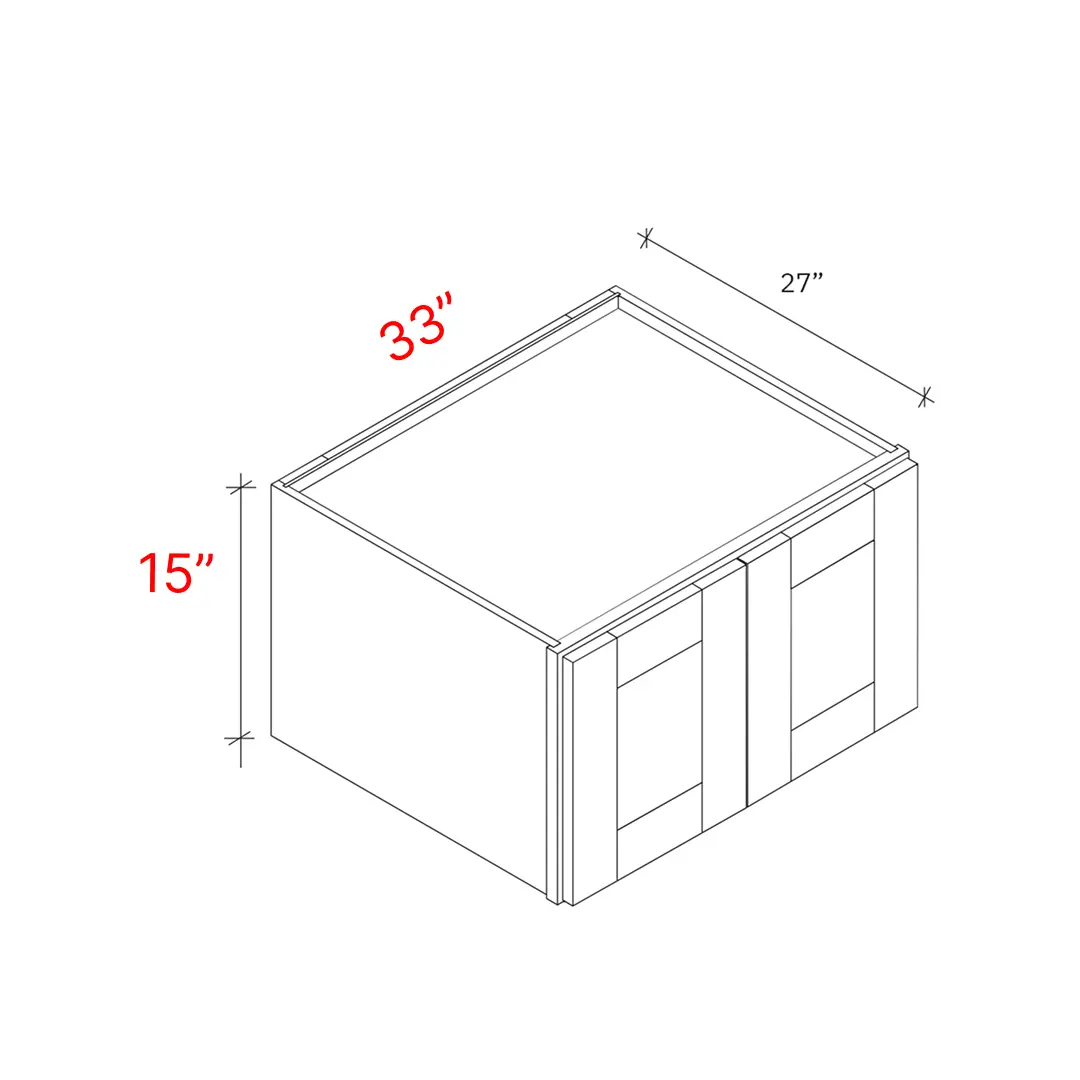 Shaker White 33_w X 15_h X 27_d Wall Cabinet