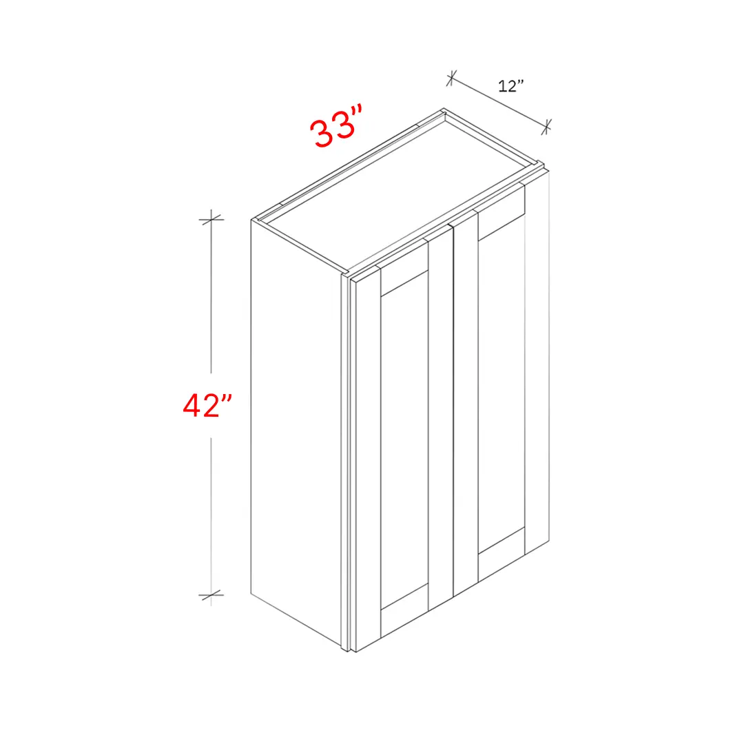 Shaker White 33"w X 42"h Wall Cabinet