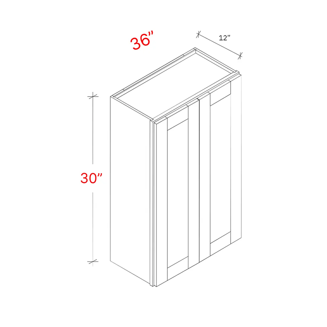 Shaker White 36"w X 30"h Wall Cabinet