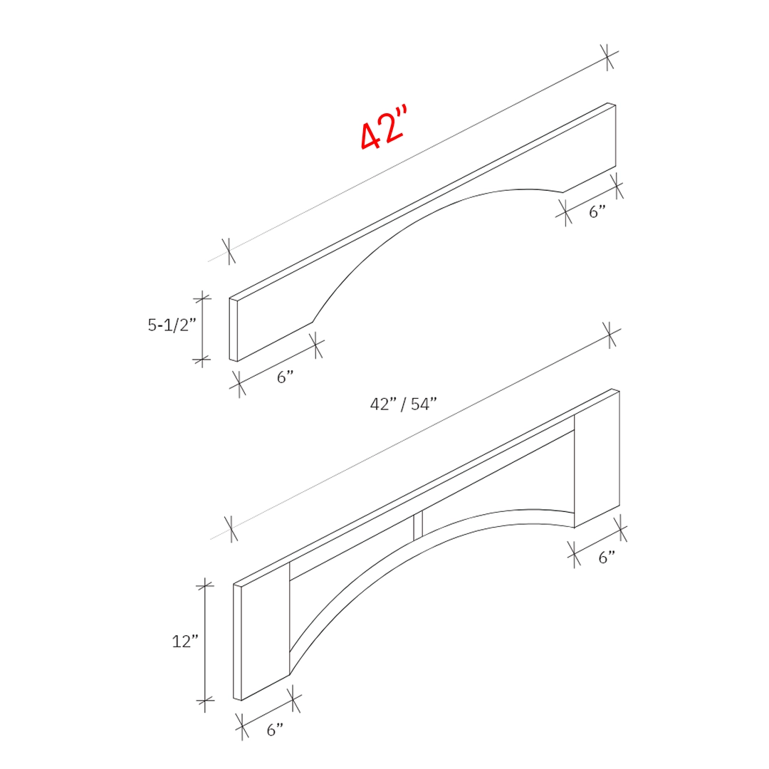 Shaker White 42w X 5 1 2h Shaker Arch Valance