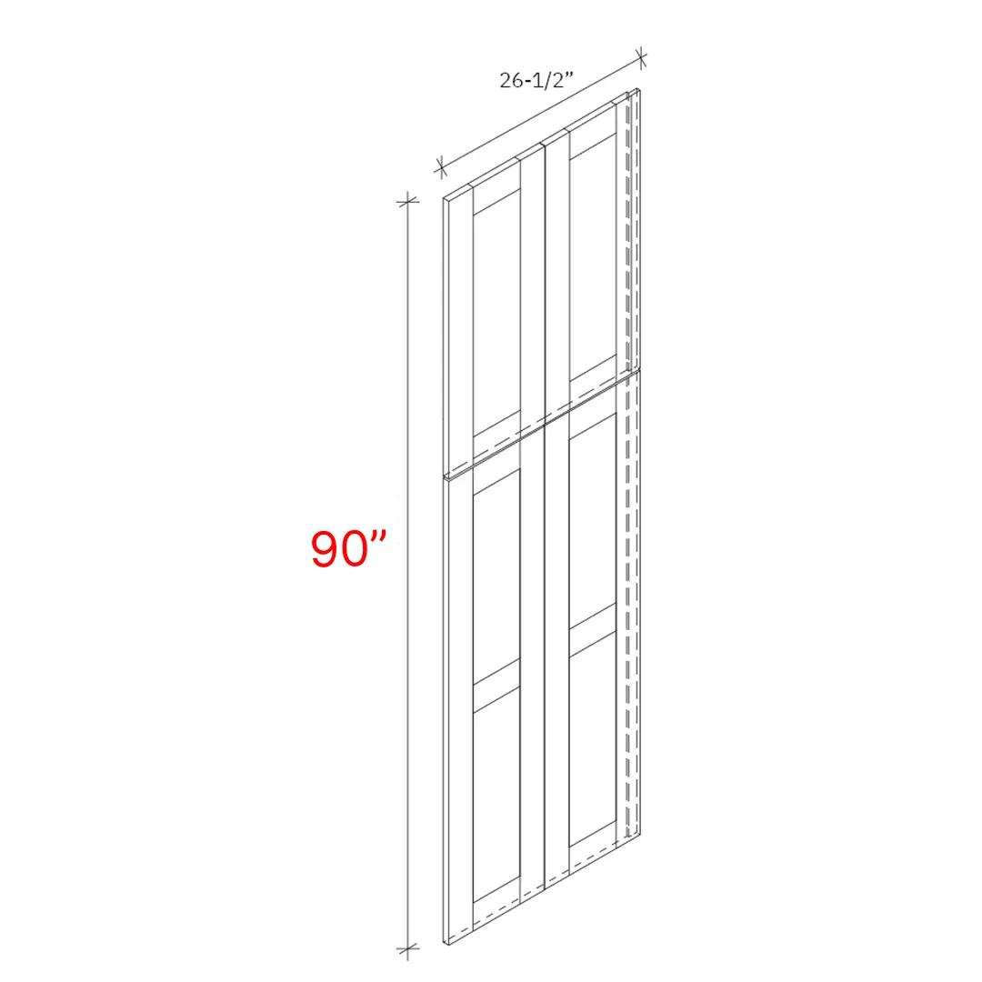 Shaker White Deco Door - 90_h Tall Cabinet