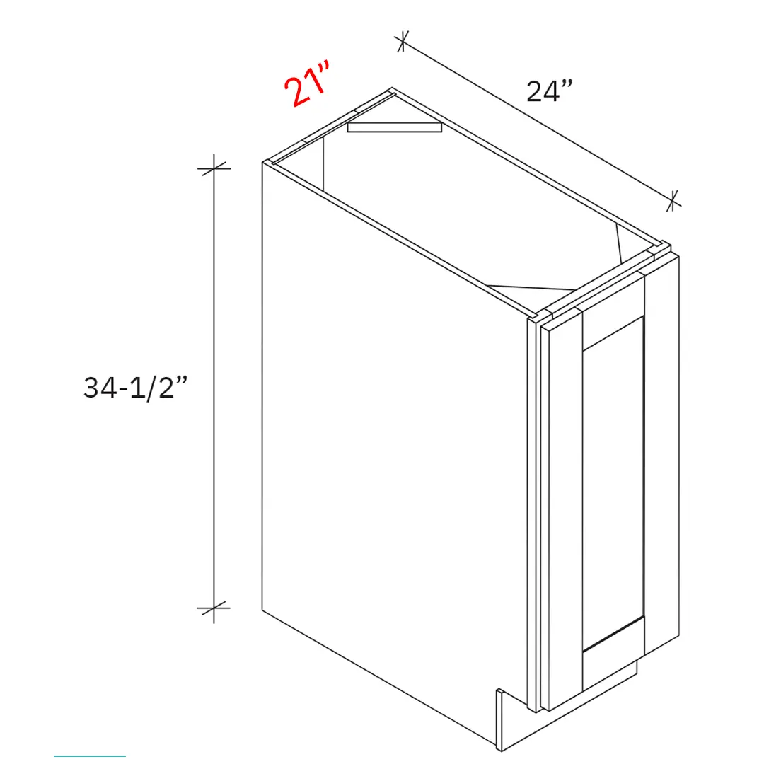Shaker white 21_w Base Cabinet - Full Height