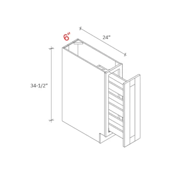 Shaker white 6_ Spice Cabinet Pullout - Full Height (1)