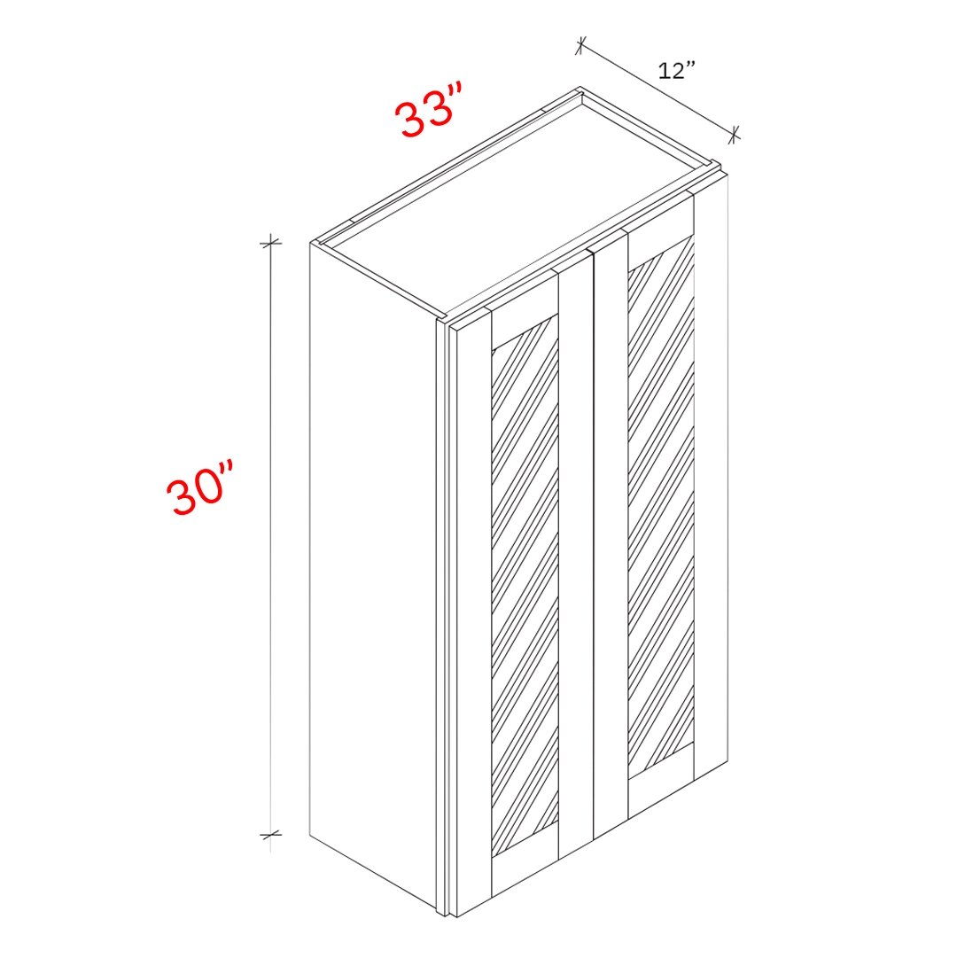 Wall cabinet two door 33Wx30Hx12D