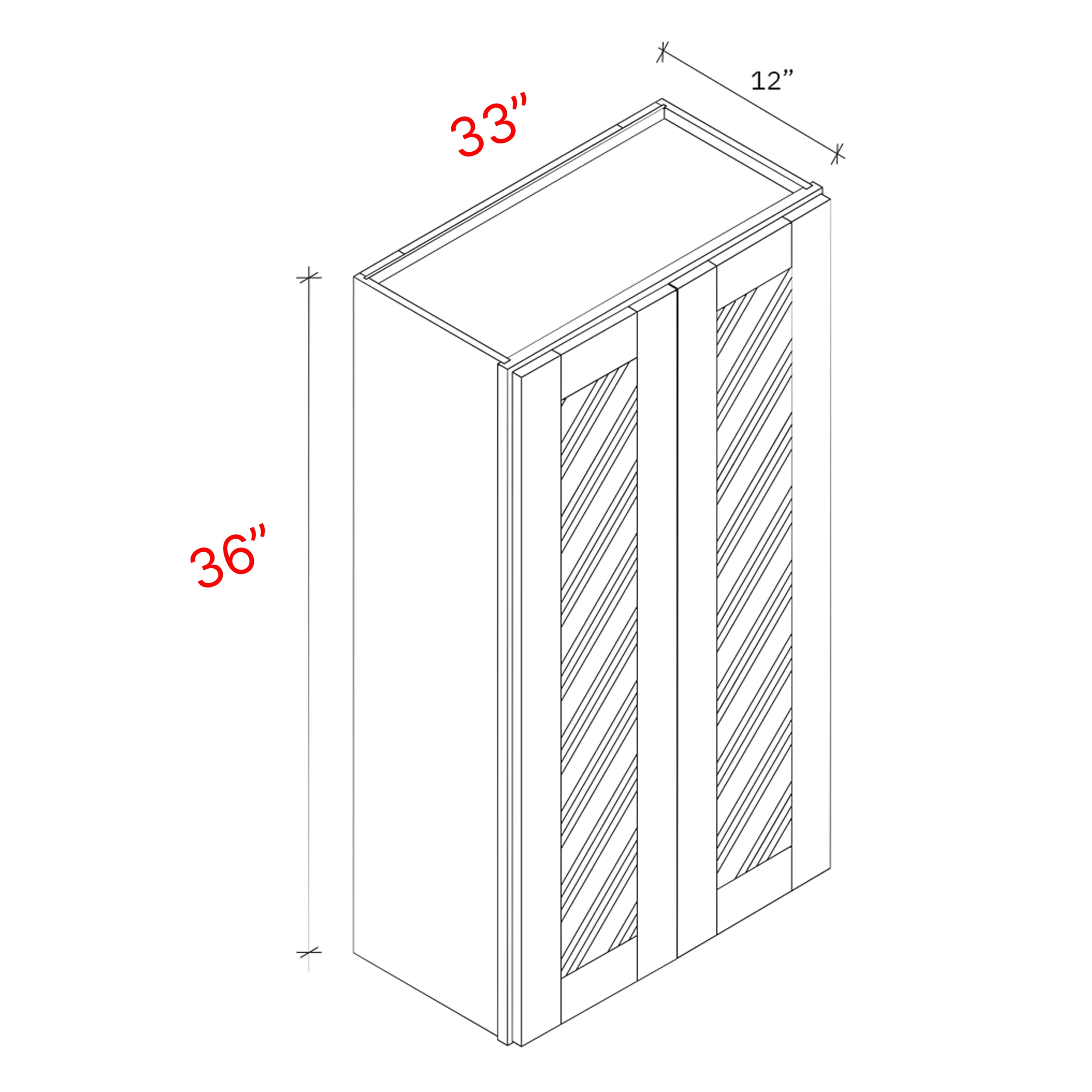 Wall cabinet two door 33Wx36Hx12D