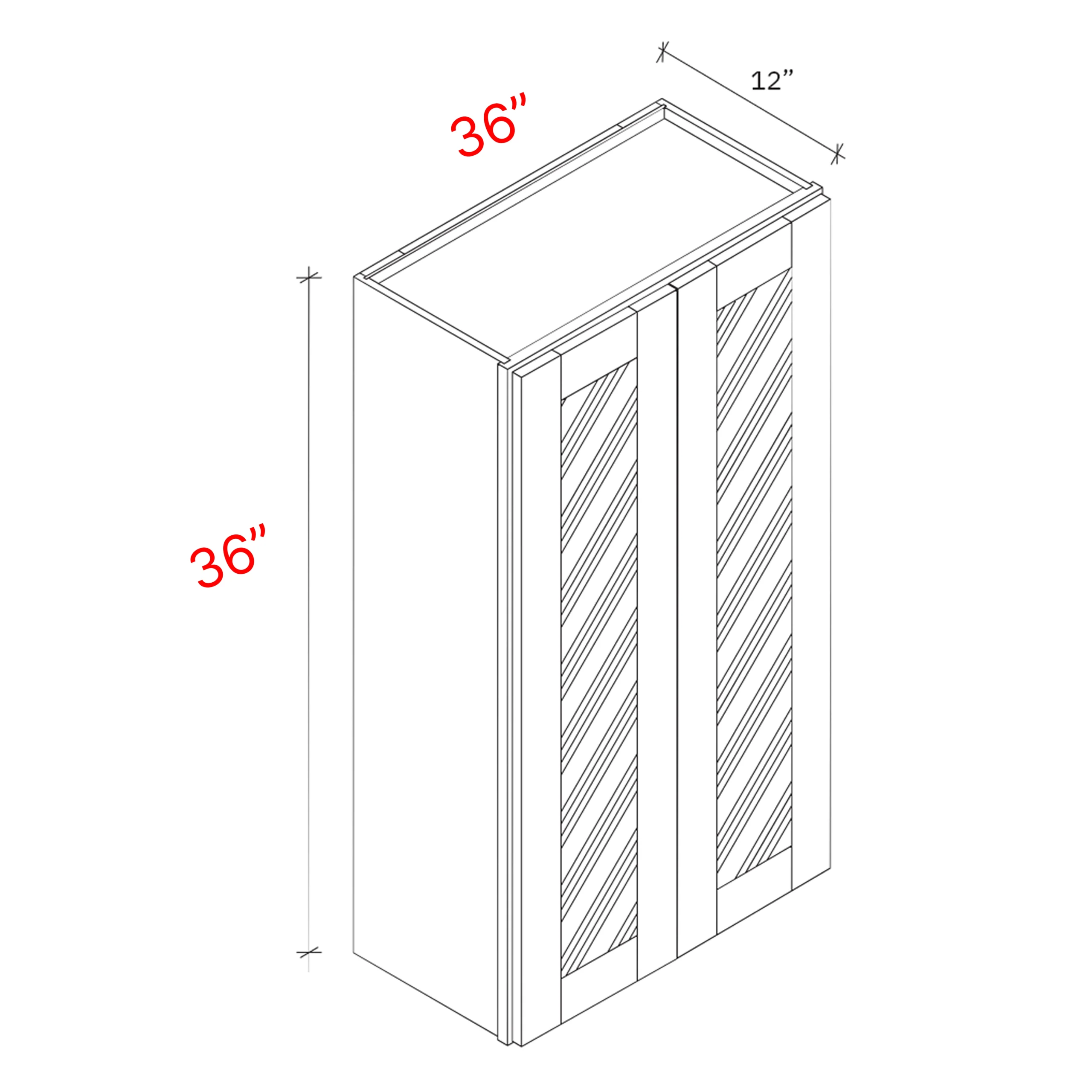 Wall cabinet two door 36Wx36Hx12D