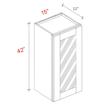 wall cabinet one door width 15Wx42Hx12D