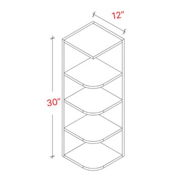 Shaker Grey 12_ X 30_ Wall Open End Cabinet