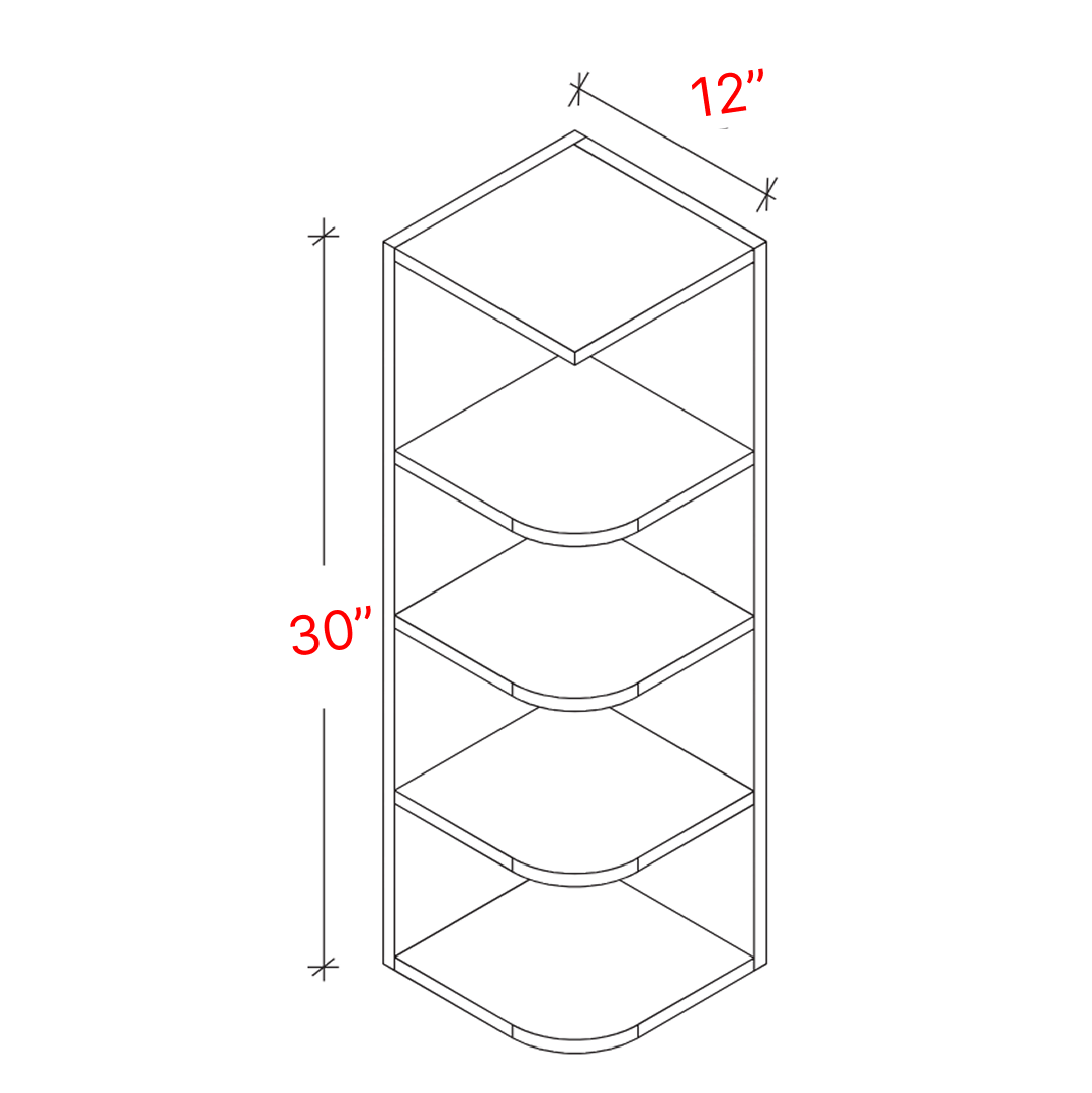 Shaker Grey 12_ X 30_ Wall Open End Cabinet