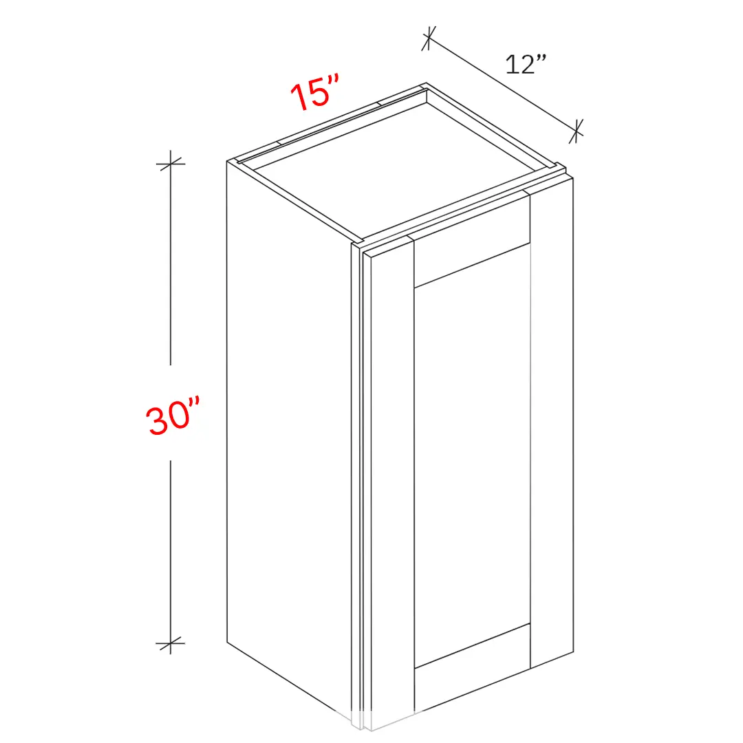 Shaker Grey 15_w X 30_h Wall Cabinet