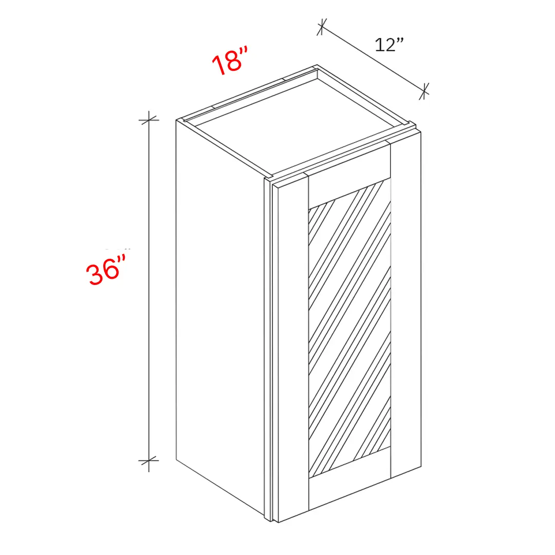 Shaker Grey 18_w X 36_h Clear Glass Door Wall Cabinet (Matching Interior)