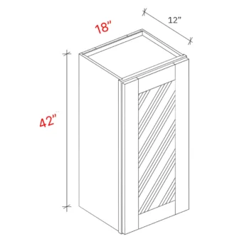 Shaker Grey 18_w X 42_h Clear Glass Door Wall Cabinet (Matching Interior)