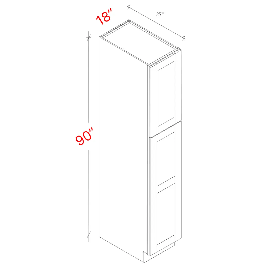 Shaker Grey 18_w X 90_h X 27_d Pantry Cabinet (No Roll Trays Included) (1)
