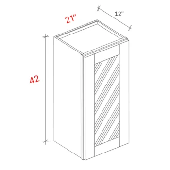 Shaker Grey 21_w X 42_h Clear Glass Door Wall Cabinet (Matching Interior)