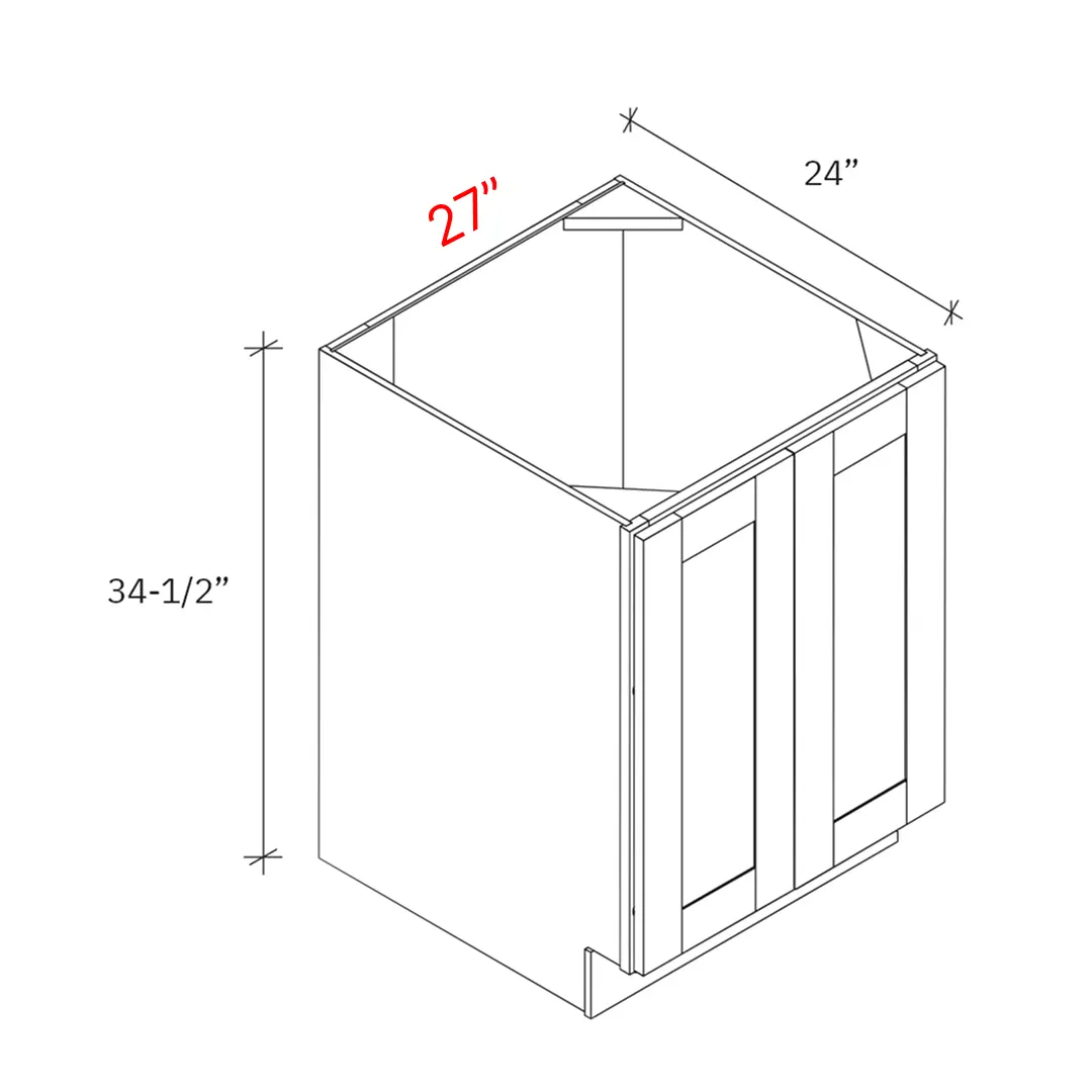 Shaker Grey 27"w Base Cabinet - Full Height