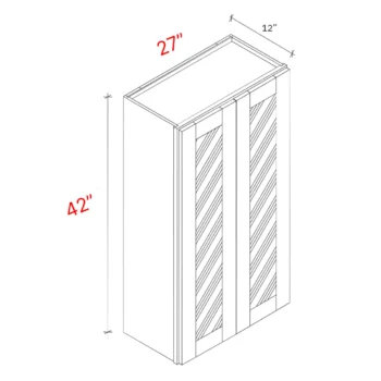 Shaker Grey 27_w X 42_h Clear Glass Door Wall Cabinet (Matching Interior)