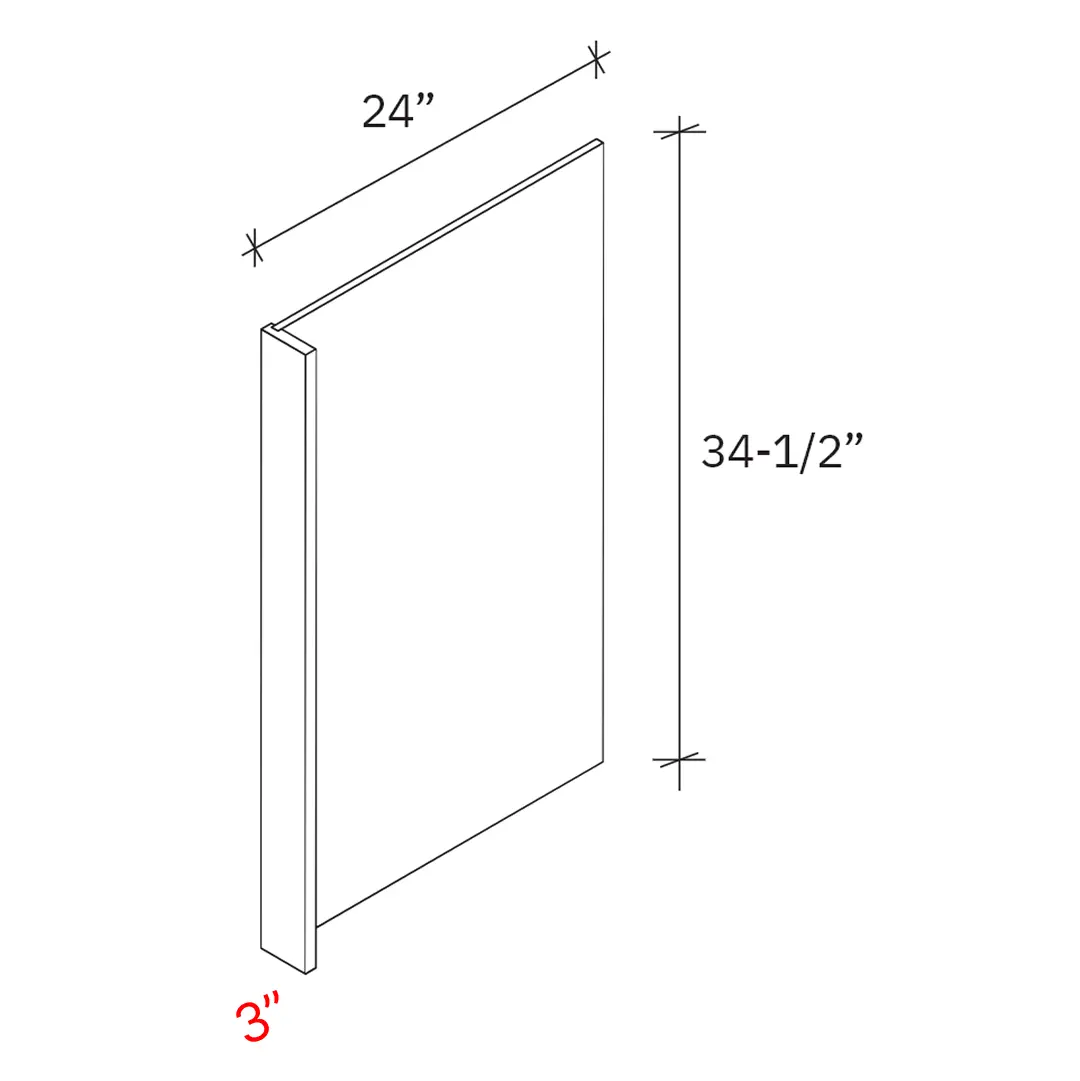 Shaker Grey 3 Dishwasher Return Panel - 34 12h (No Toe Kick) (2)