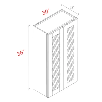 Shaker Grey 30_w X 42_h Clear Glass Door Wall Cabinet (Matching Interior) (2)
