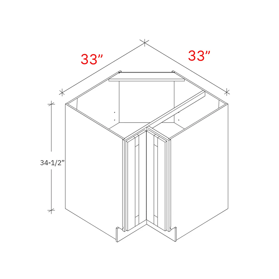 Shaker Grey 33_w EZ Reach Base Corner Cabinet (Lazy Susan Trays - Not Included)