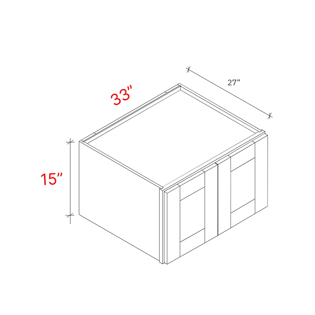 Shaker Grey 33_w X 15_h X 27_d Wall Cabinet