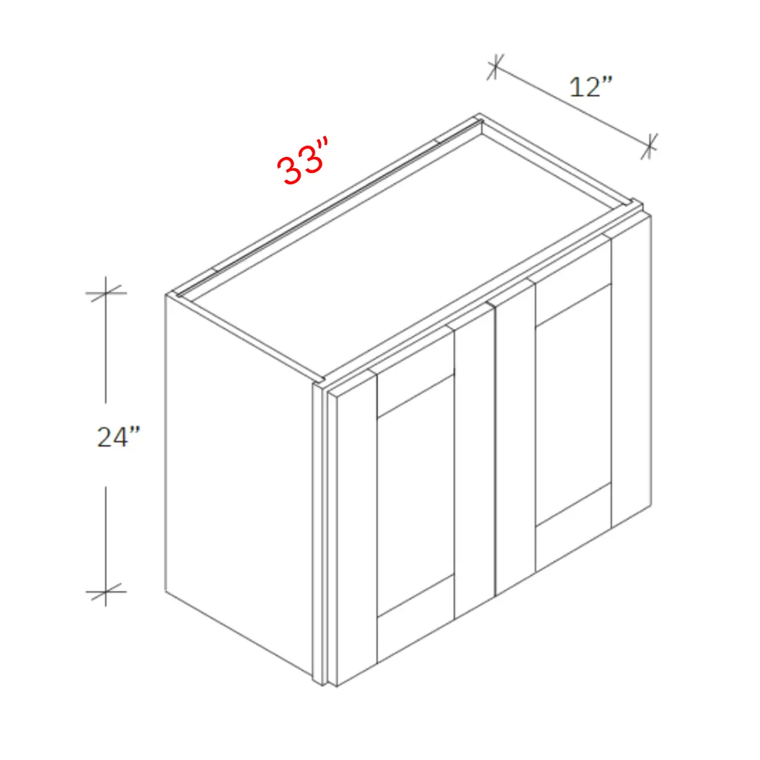 Shaker Grey 33_w X 24_h Wall Cabinet