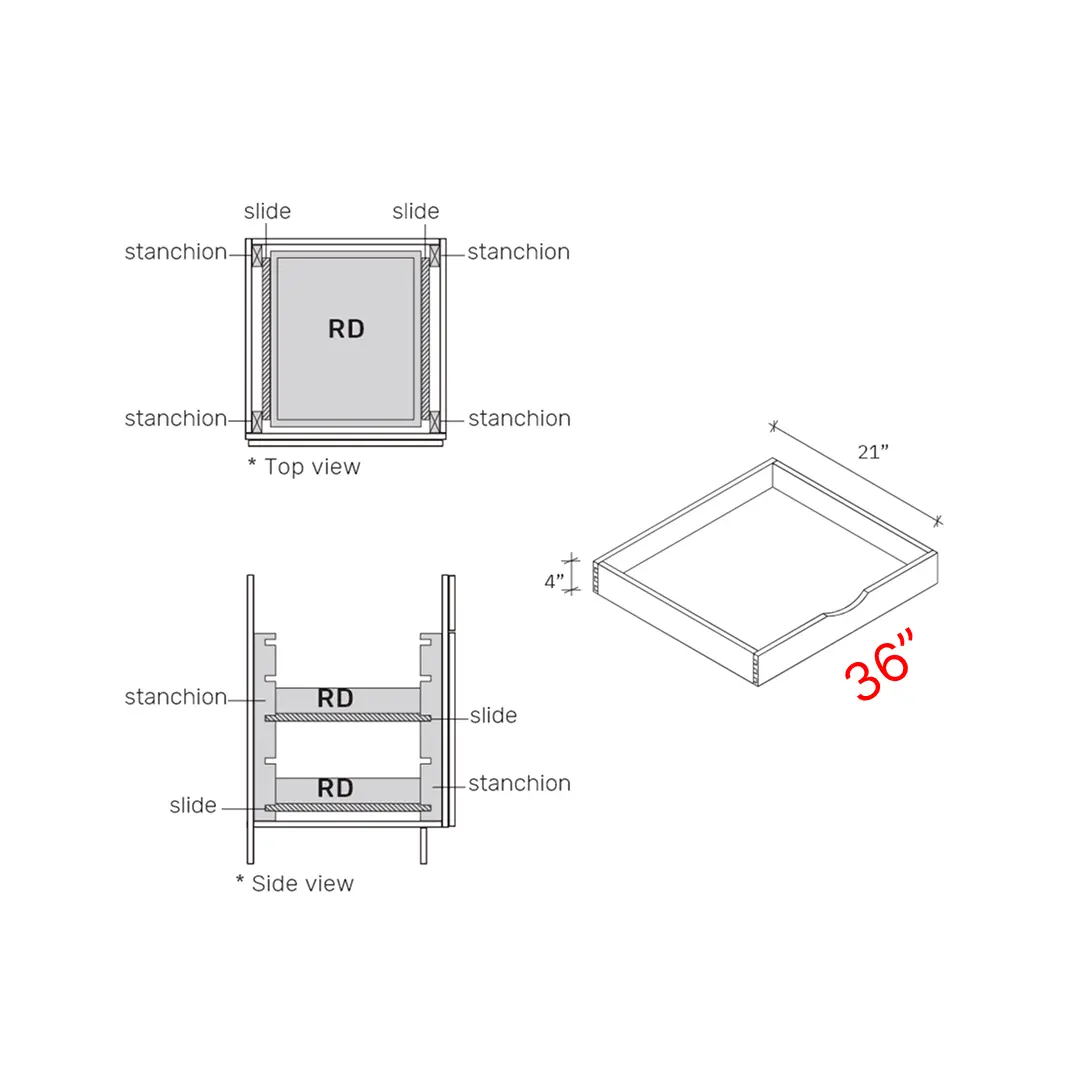 Shaker Grey 36_ Roll Out Tray